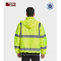 Alta qualidade workwear inverno segurança reflexiva jaqueta laranja com fita reflexiva